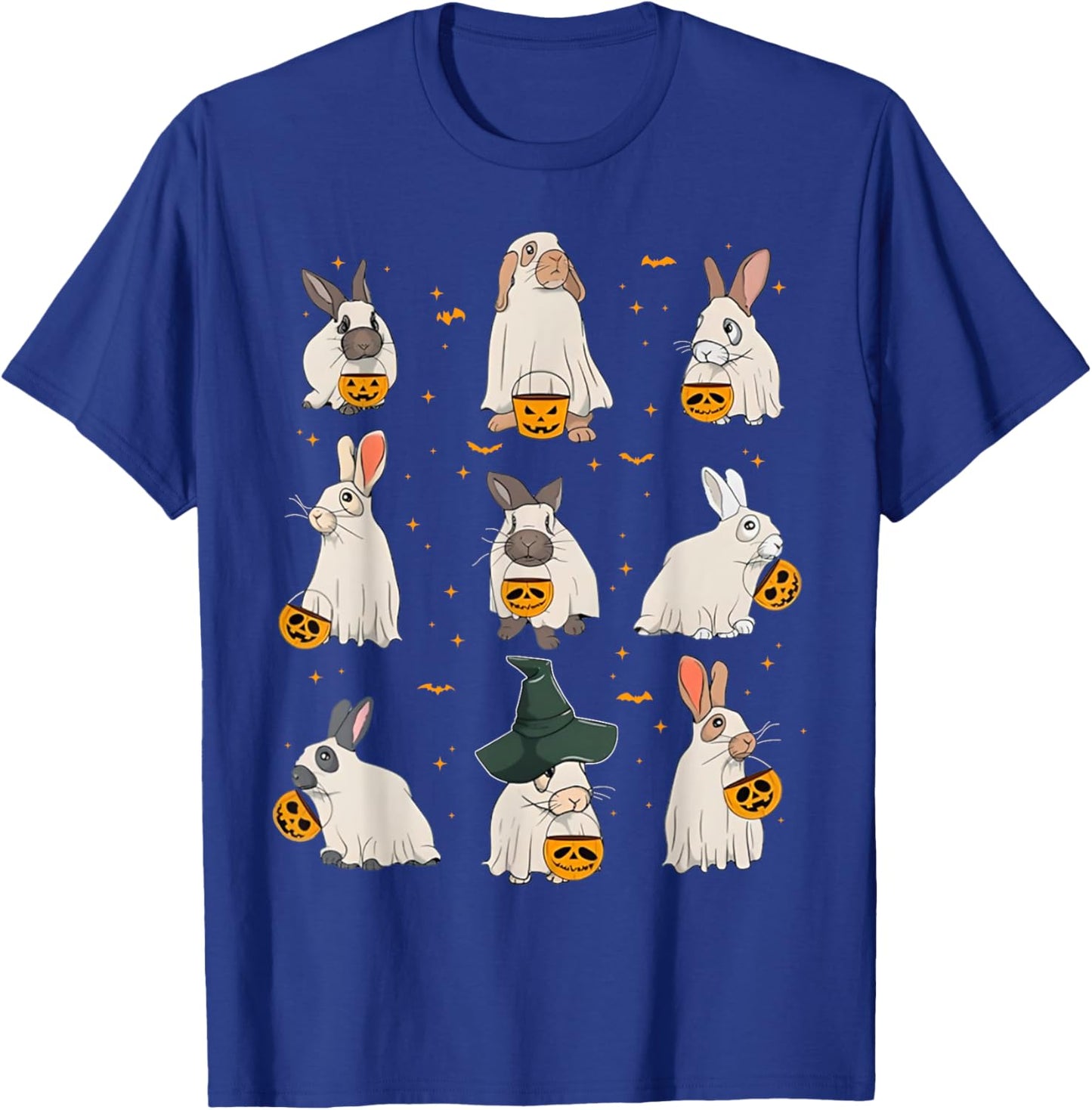 Cute Fall Bunny Ghost Costume Rabbit Lover Spooky Season T-Shirt - T-Shirt | Royal