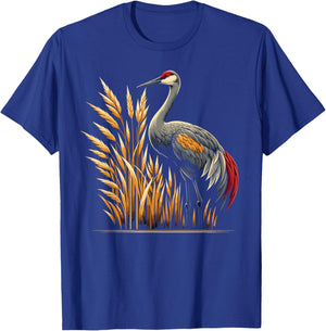 Birdwatcher Sandhill Crane - -Adults, Black, Small T-Shirt - T-Shirt | Royal