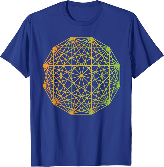 Tesseract Sacred Geometry Yoga Yantra Magic Symbol T-Shirt - T-Shirt | Royal