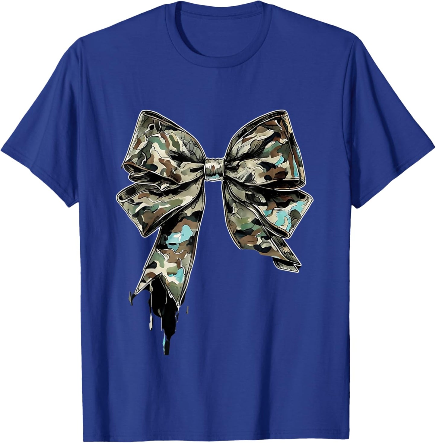 Camouflage Old Camo Bow Camo Coquette Bow Hunting Women Girl T-Shirt - T-Shirt | Royal