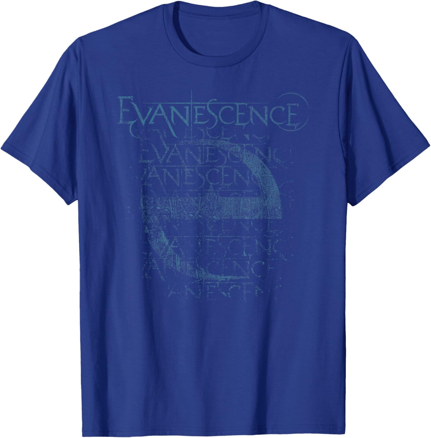 Evanescence Blue Distressed Logo 2 T-Shirt - T-Shirt | Royal