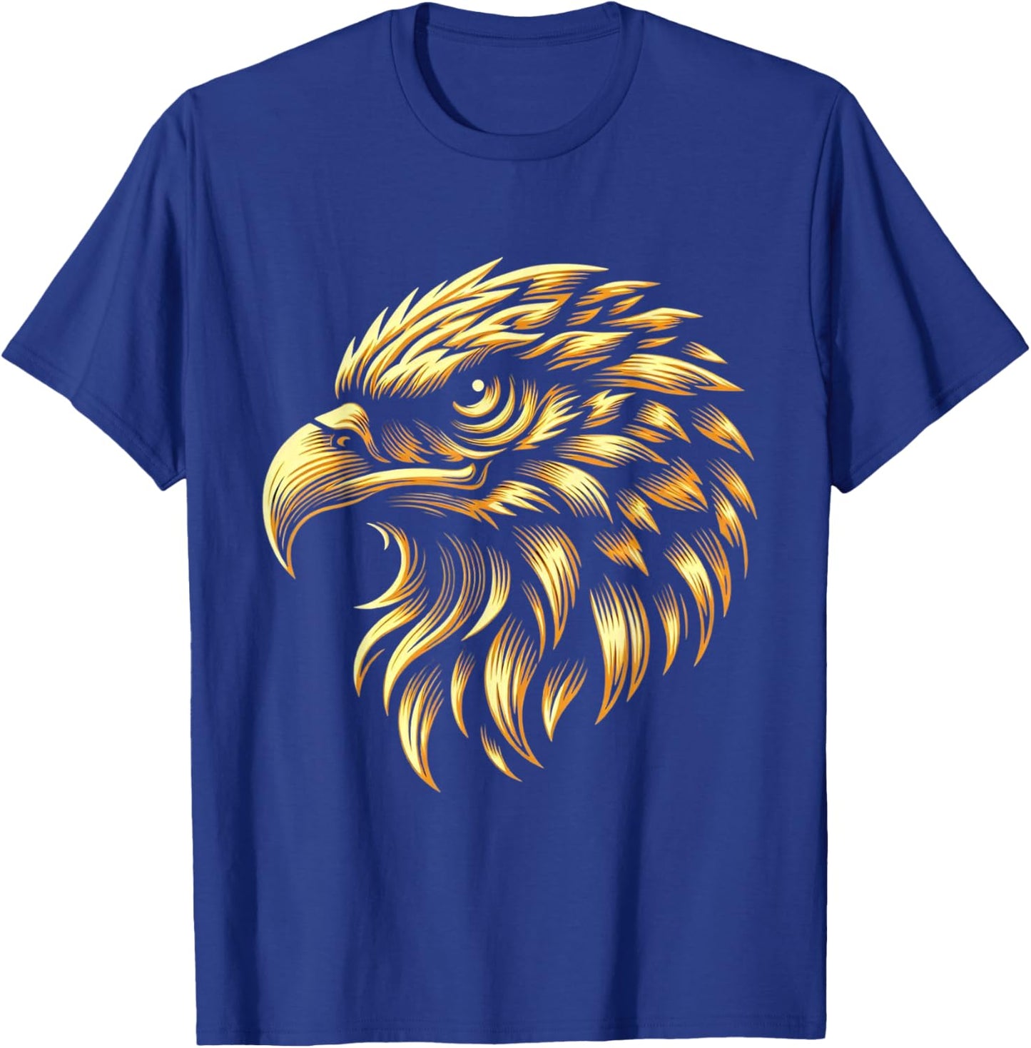 Golden American Bald Eagle Head Patriotic Design T-Shirt - T-Shirt | Royal