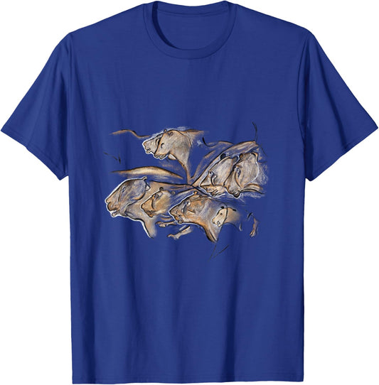 Prehistoric Stone Age Cave Painting of Lions from Chauvet T-Shirt - T-Shirt | Royal