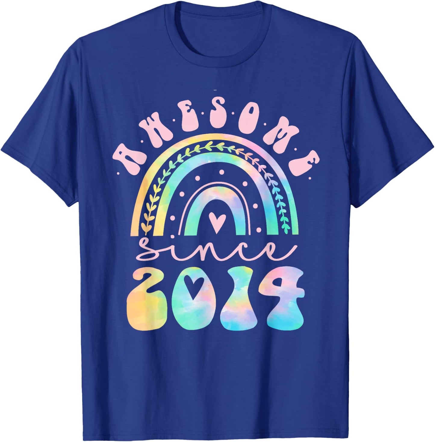 Awesome Since 2014 11 Year Old Rainbow Tie Dye 11th Birthday T-Shirt - T-Shirt | Royal