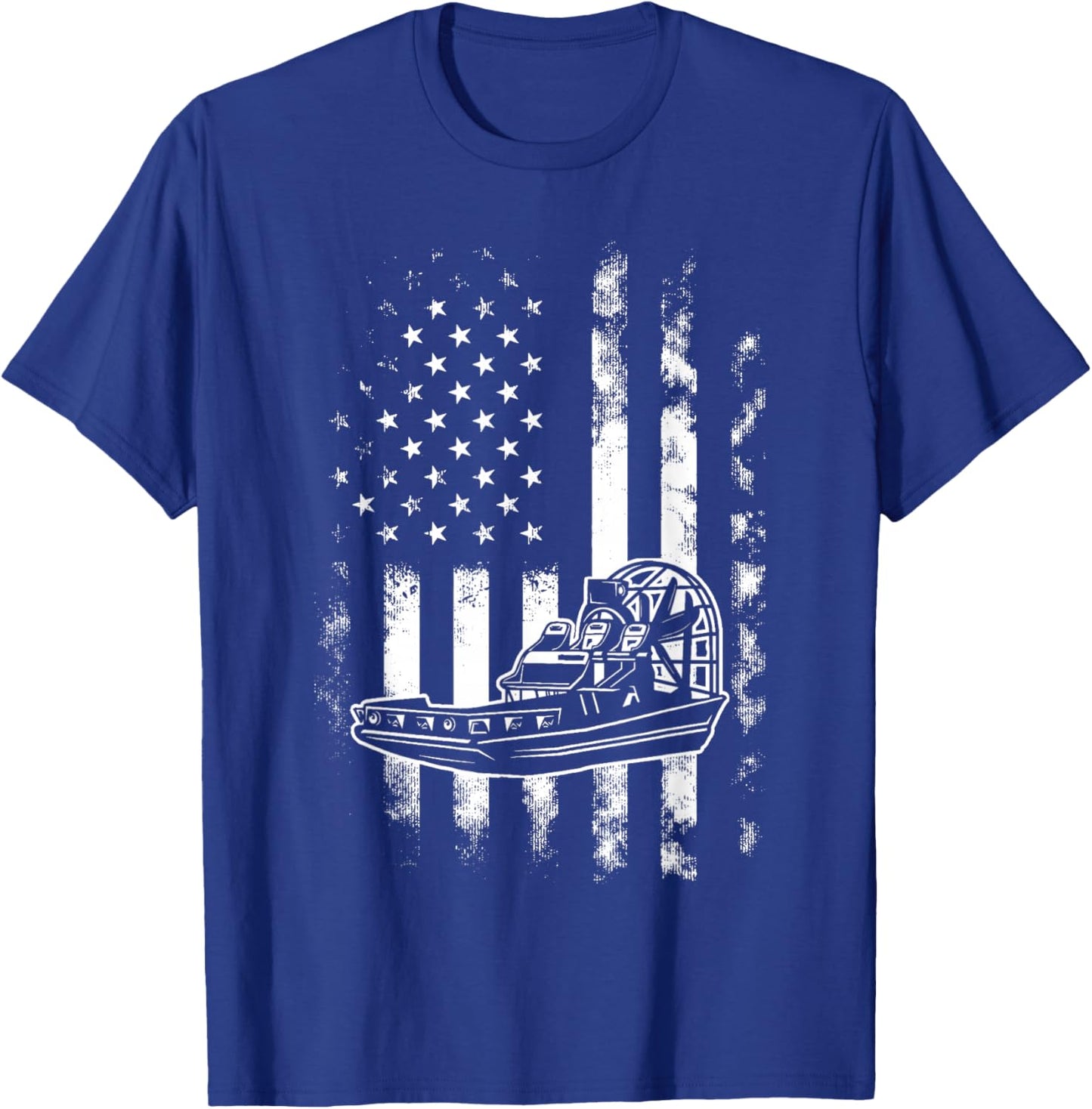 American US Flag Airboat T-Shirt - T-Shirt | Royal