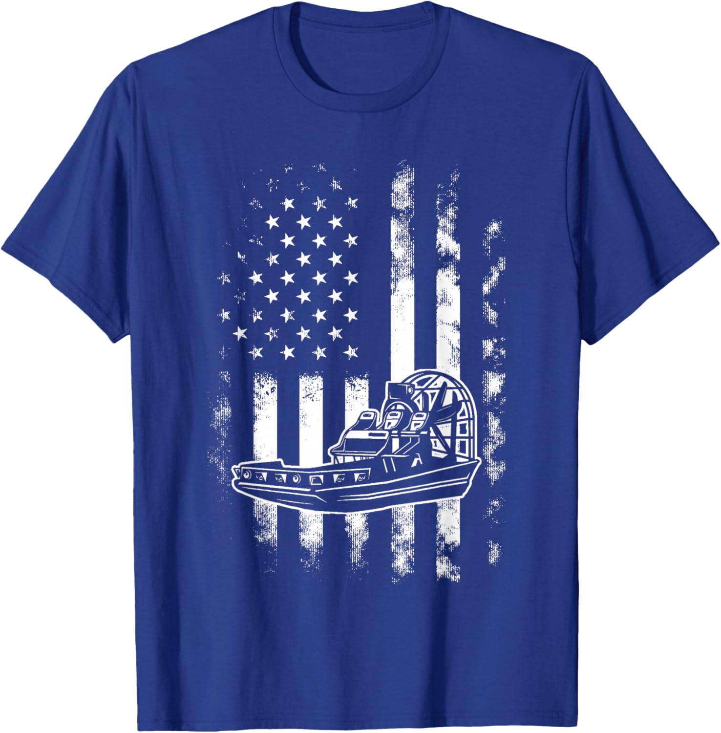 American US Flag Airboat T-Shirt - T-Shirt | Royal