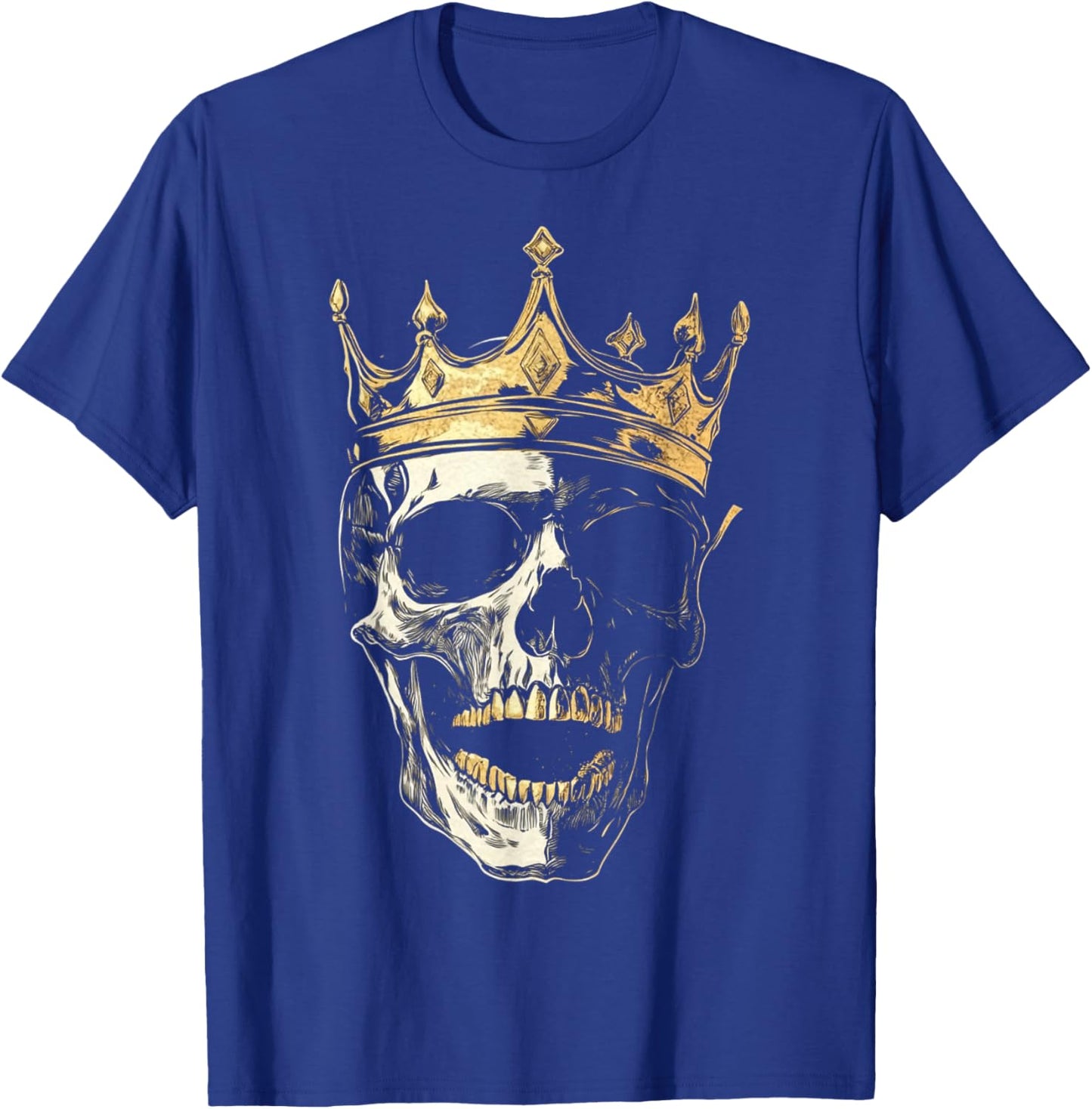 Design With A Skeleton Head On It King T-Shirt - T-Shirt | Royal