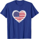 USA Heart Flag American Patriotic 4th of July Women Girls T-Shirt - T-Shirt | Royal