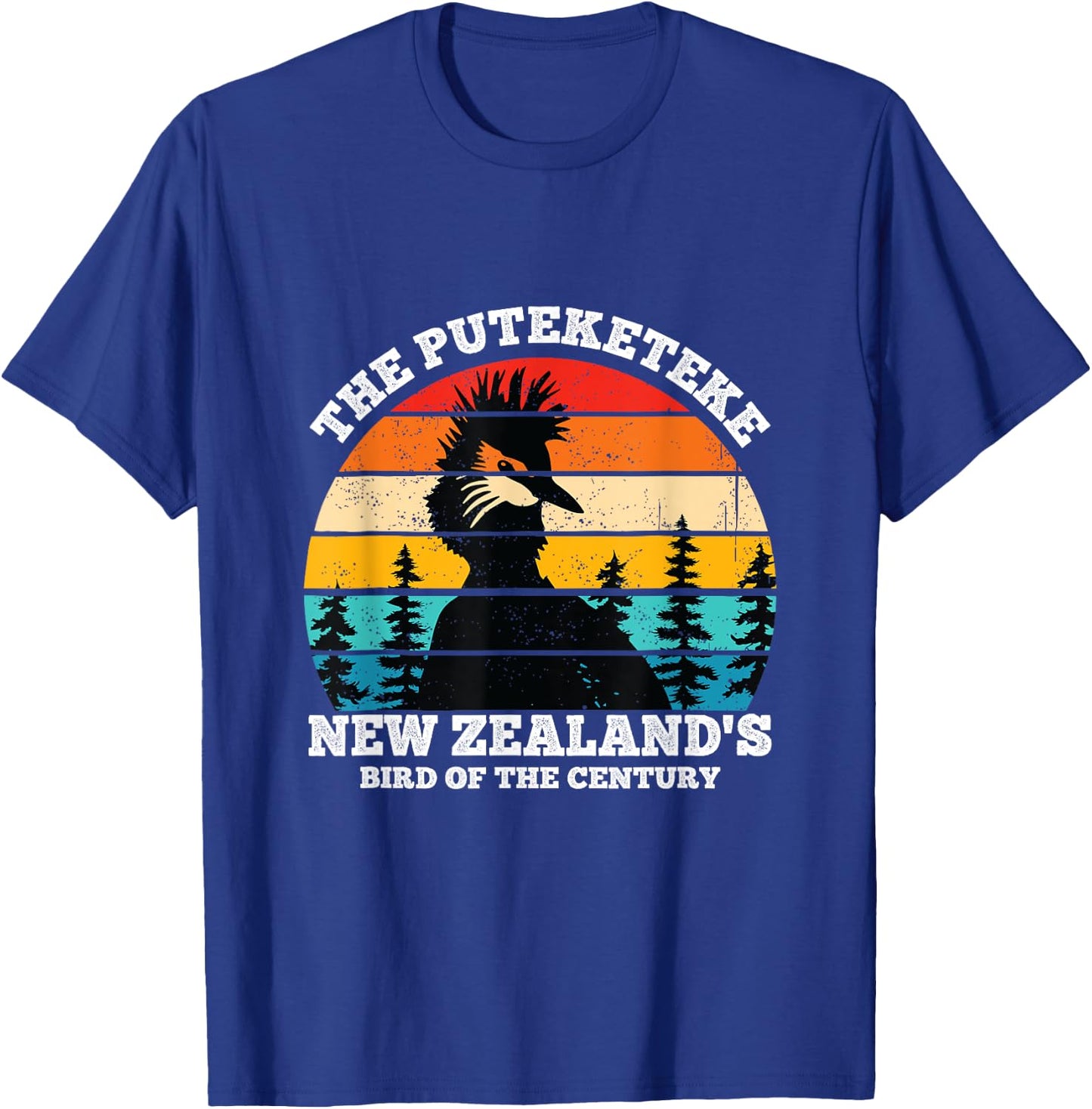 Retro Puteketeke New Zealand's Bird Of The Century Wildlife T-Shirt - T-Shirt | Royal