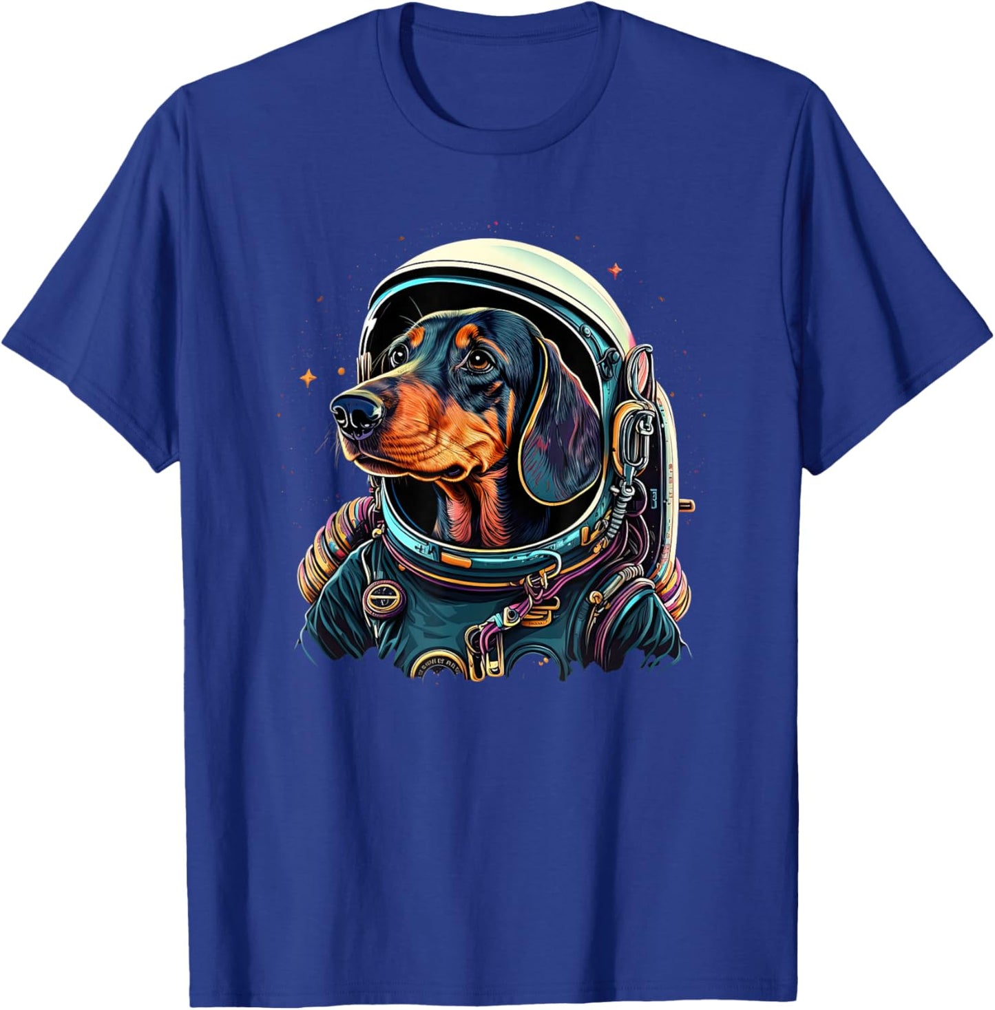 Funny Dachshund Cute Astronaut in the space T-Shirt - T-Shirt | Royal