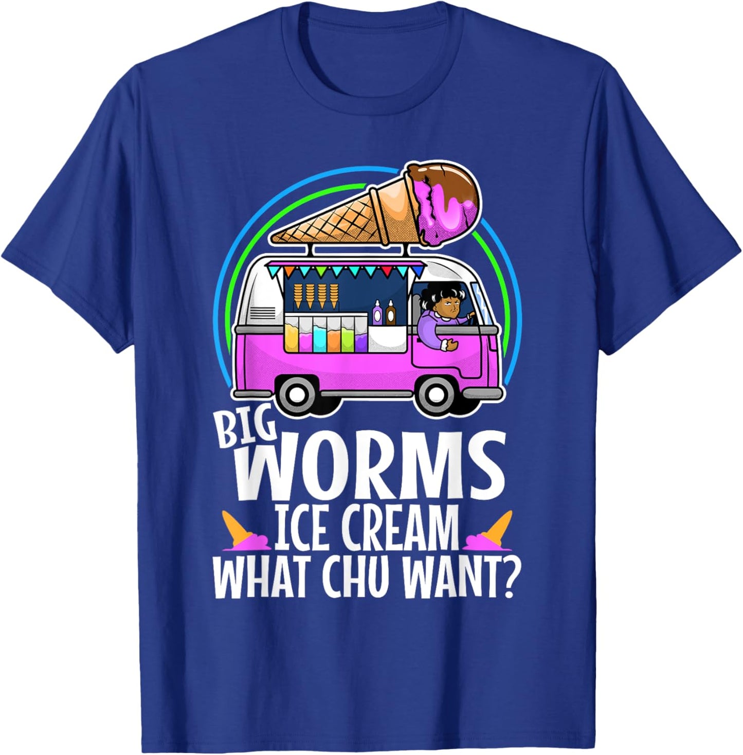 Big worms ice cream truck Women T-Shirt - T-Shirt | Royal