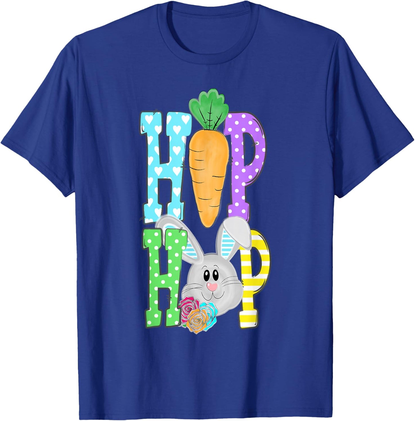 Hip Hop Hippity Easter Bunny Funny Graphic T-Shirt - T-Shirt | Royal