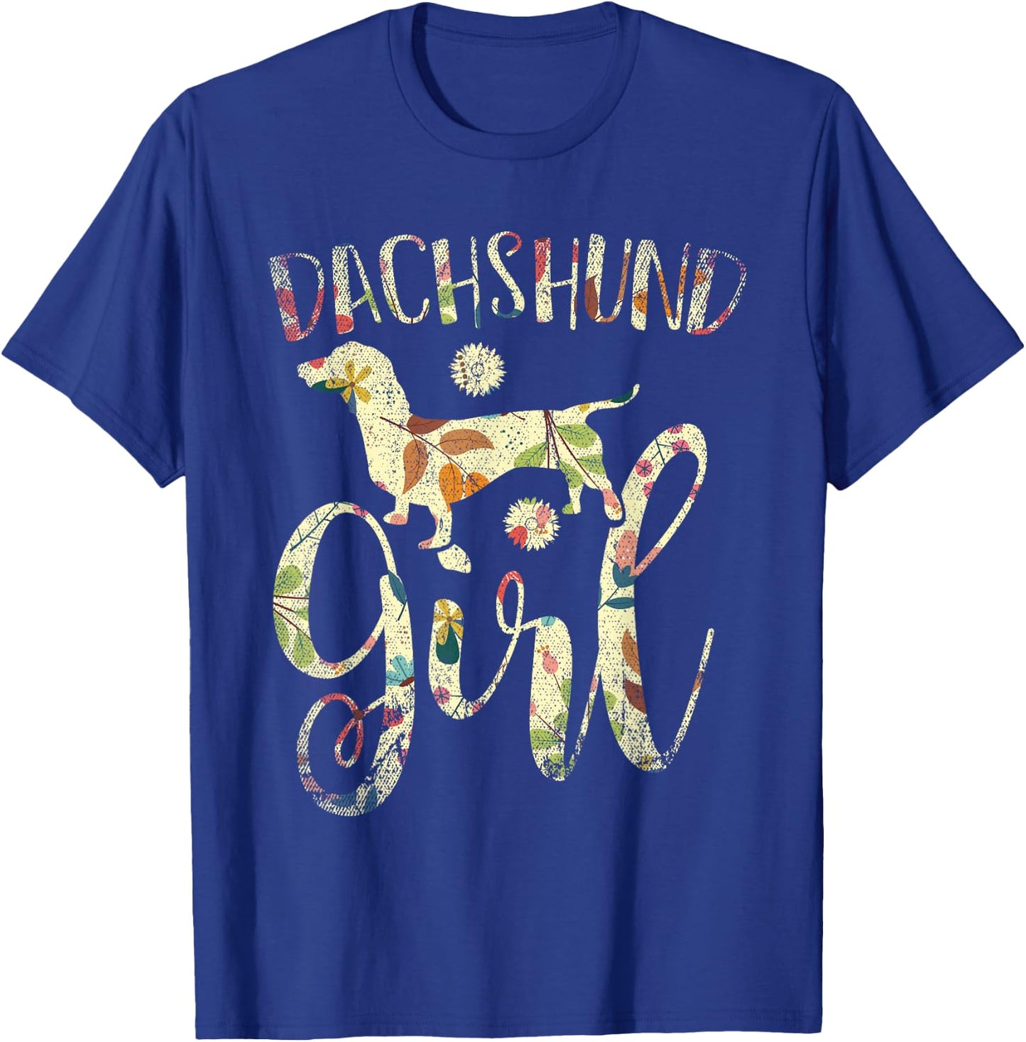 Dachshund Girl Dog Lover Women Girls Gift Vintage Dachshund T-Shirt - T-Shirt | Royal