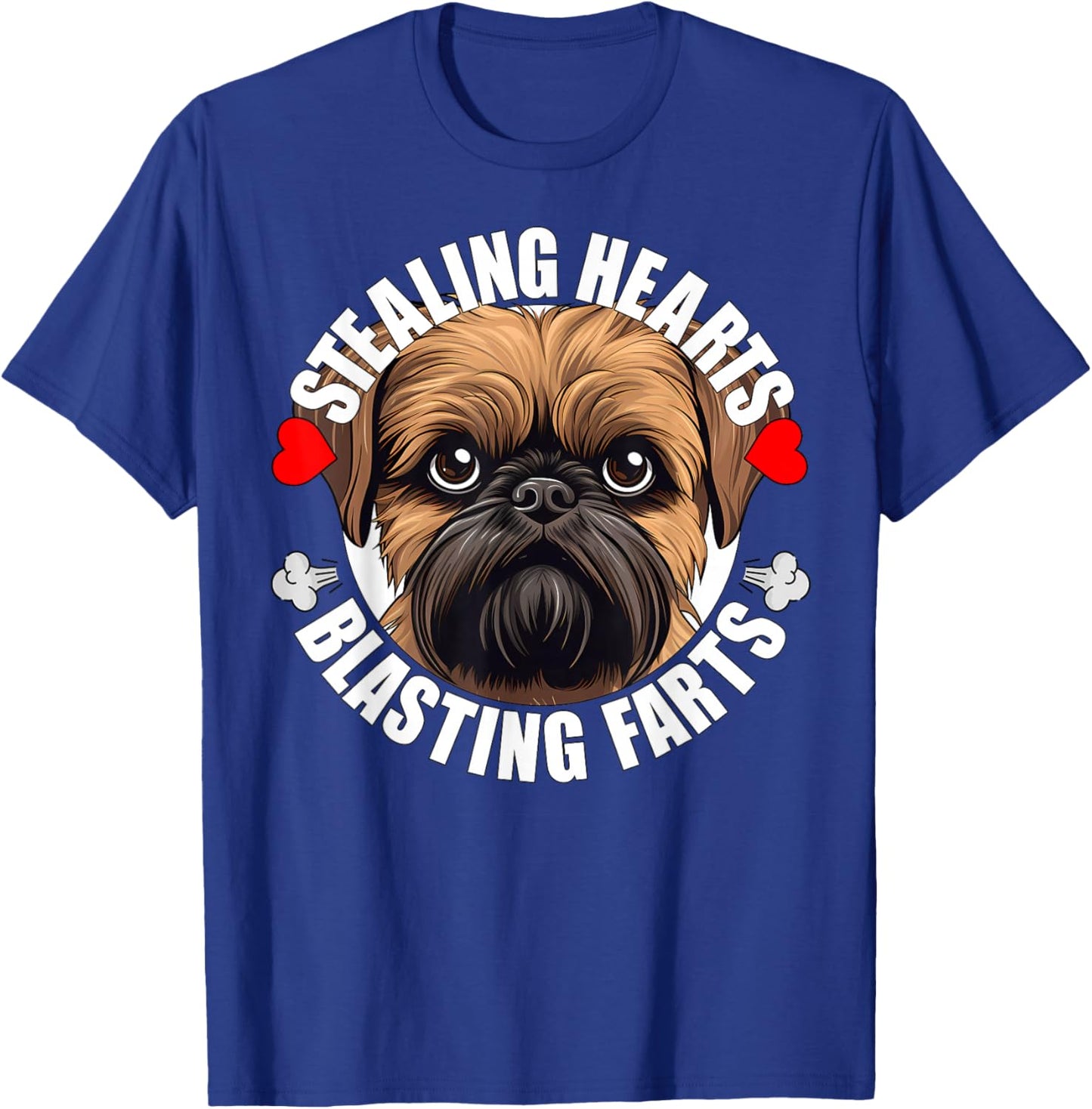 Funny Brussels Griffon Stealing Hearts Blasting Farts Dog T-Shirt - T-Shirt | Royal