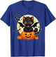 Cute Black Cat With Bat Wings Pumpkin Women Men Halloween T-Shirt - T-Shirt | Royal