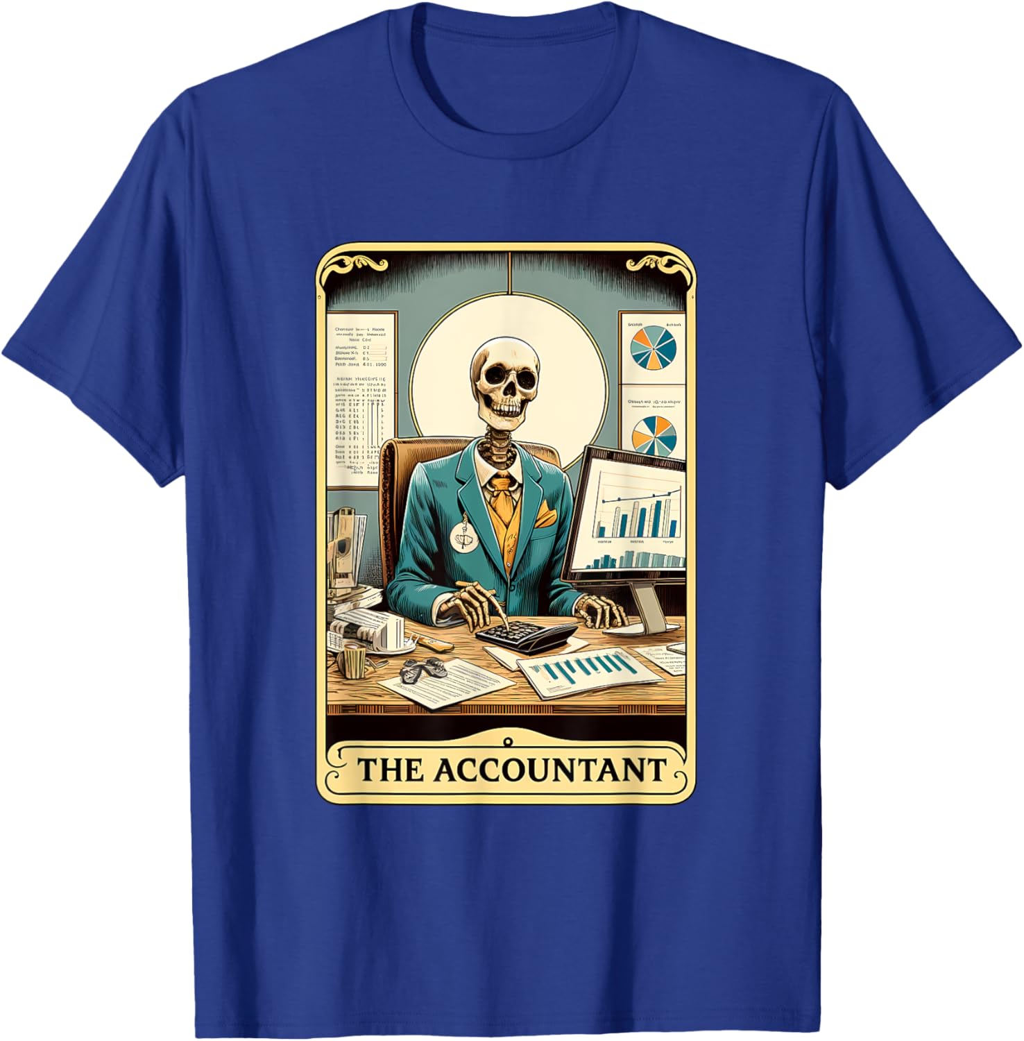 Accountant Tarot Card CPA Accounting Mystic Occult T-Shirt - T-Shirt | Royal