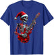Christmas Skeleton Skull Playing Guitar Rock & Roll Music T-Shirt - T-Shirt | Royal