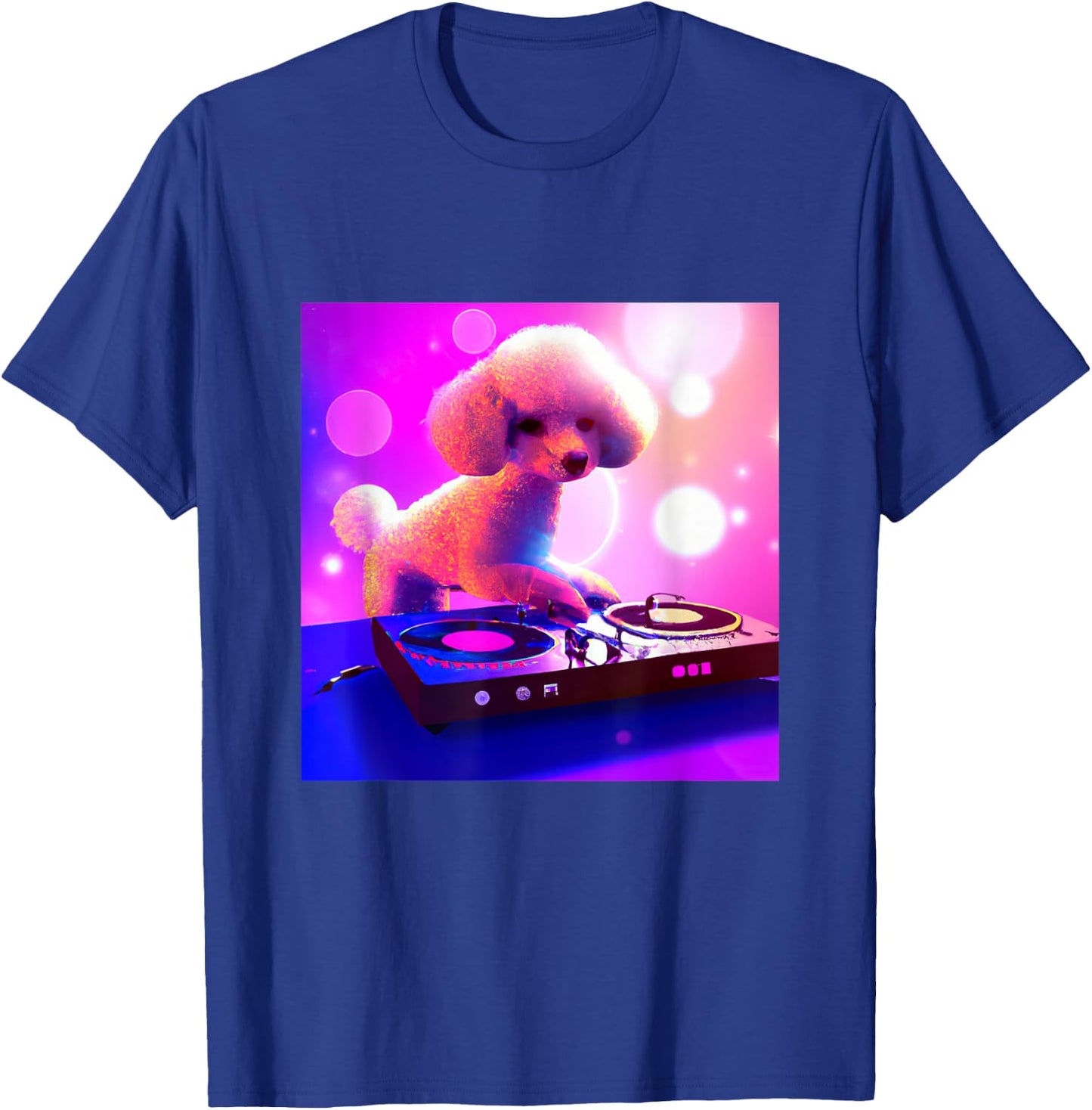 Toy Poodle DJ Vaporwave Dog Shirt Aesthetic Boys Girls Men T-Shirt - T-Shirt | Royal