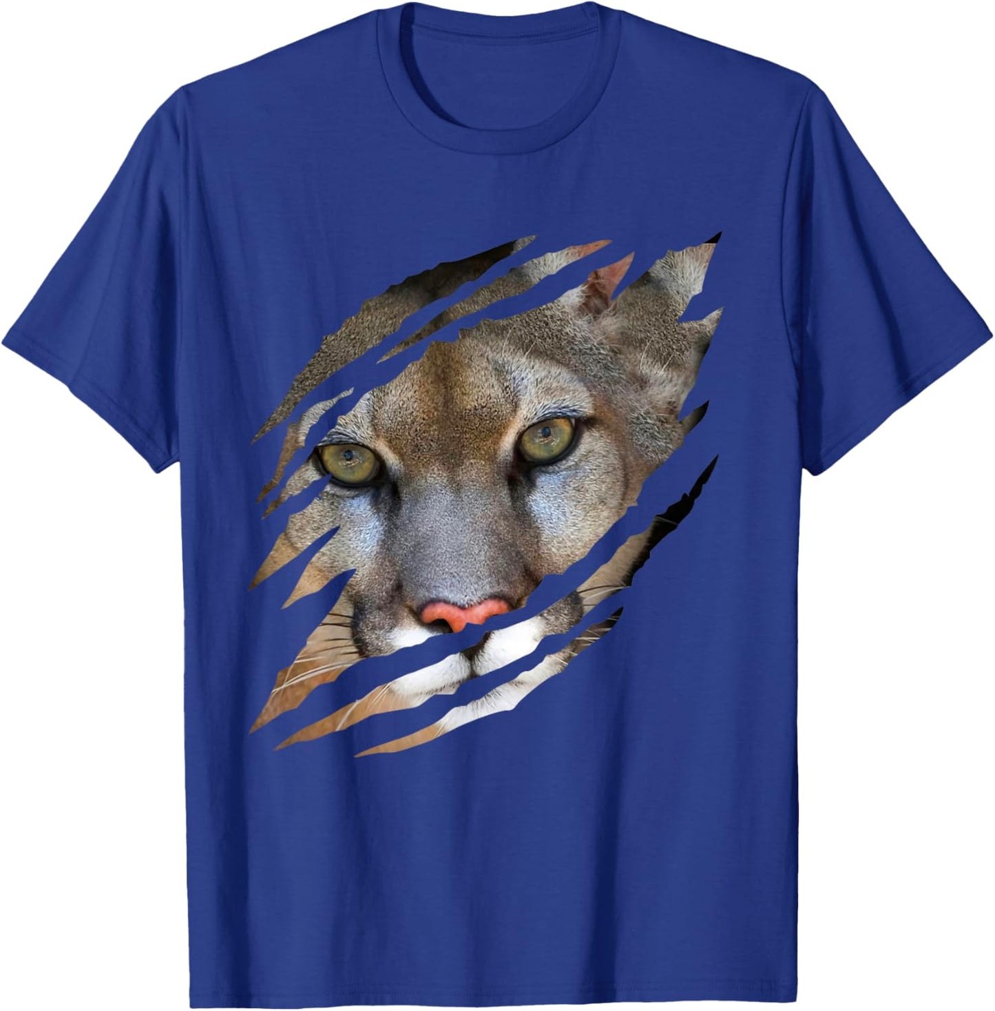 Mountain Lion Puma Cougar Claws Scratch Ripping Graphic T-Shirt - T-Shirt | Royal
