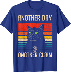 Claim Adjuster & Investigator Gifts Claim Examiner Black Retro Sports Cartoon , Small, Classic Fit, Short Sleeve, , Pull On, Cotton 65%, Polyester 35% T-Shirt - T-Shirt | Royal