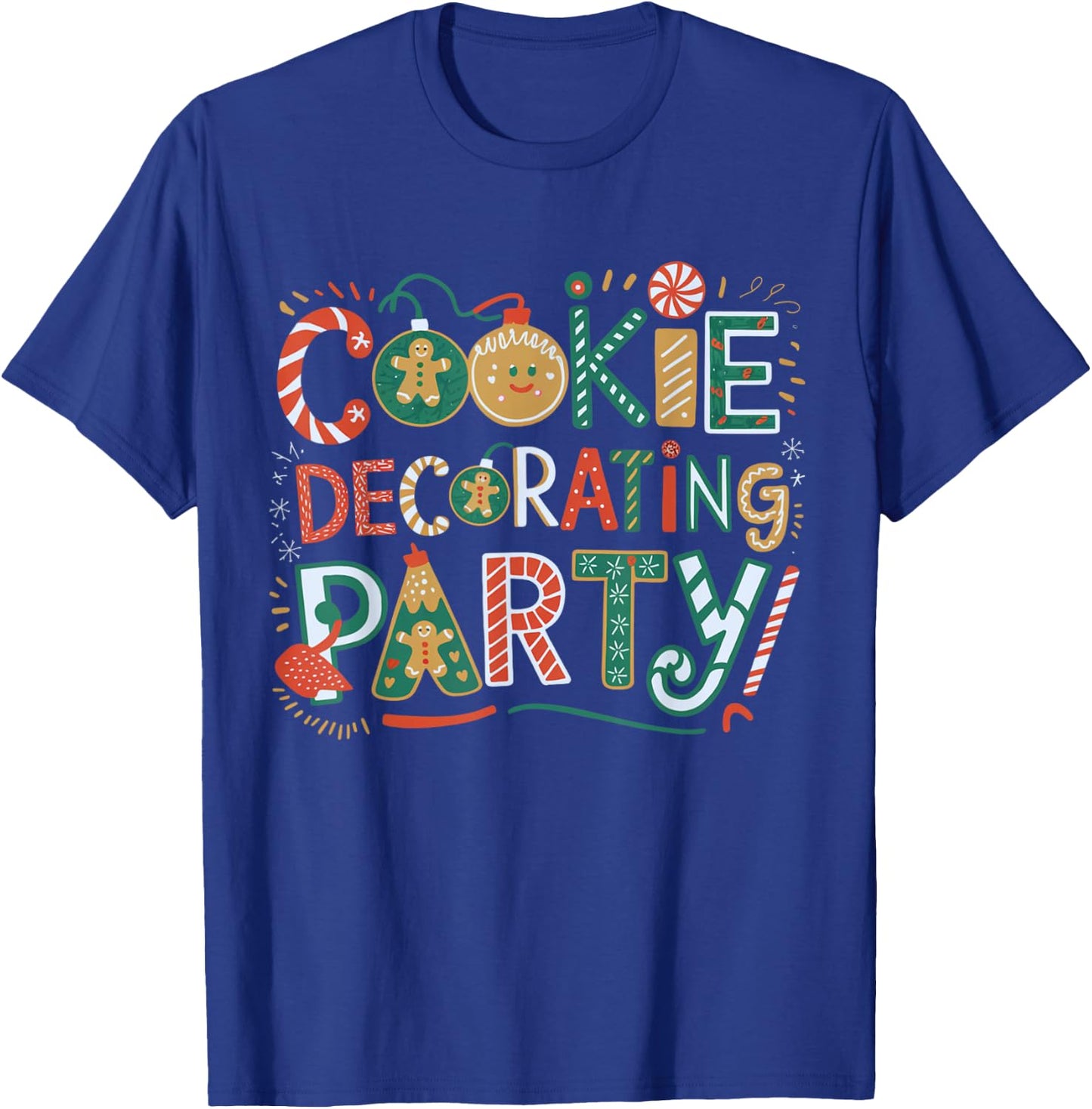 Festive Cookie Decorating Party Christmas Baking Holiday T-Shirt - T-Shirt | Royal