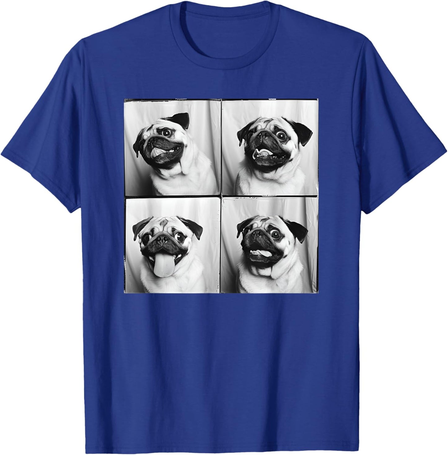 Cute Pug Face Pet Portrait Photobooth Fawn Pug Lover T-Shirt - T-Shirt | Royal