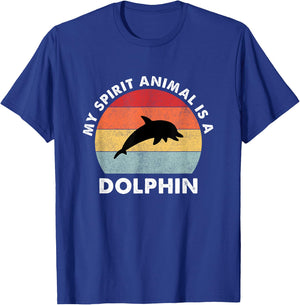 Vintage My Spirit Animal Is a Dolphin T-Shirt - T-Shirt | Royal