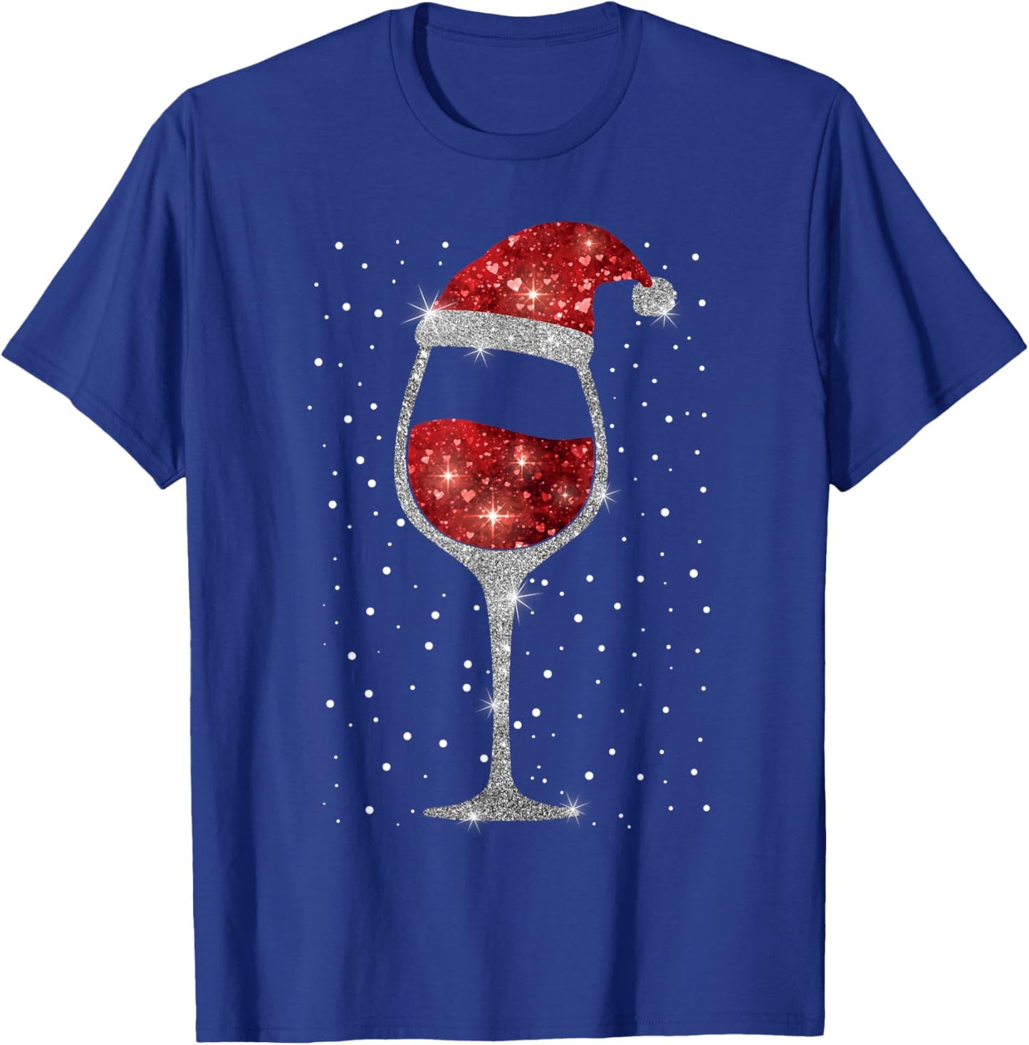 Christmas Red Wine with Santa Hat Christmas Wine T-Shirt - T-Shirt | Royal