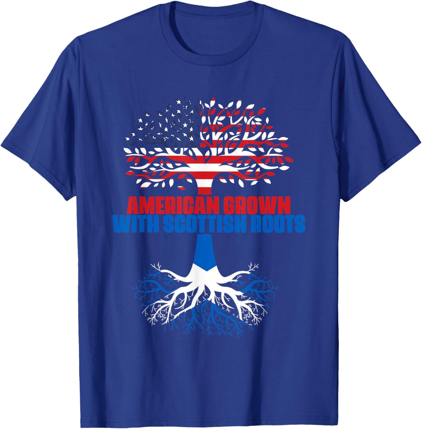 America Scotland Flag Half Scottish Half American Citizen T-Shirt - T-Shirt | Royal
