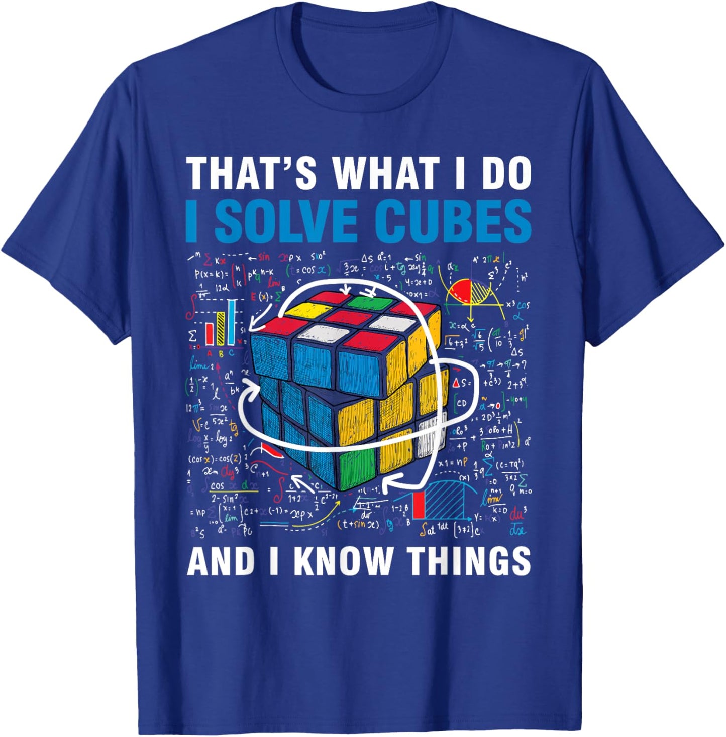 Competitive Puzzle I Solve Cubes and I Know Thing Cubing T-Shirt - T-Shirt | Royal