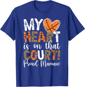 On That Court Basketball Mamaw Of A Basketball Player Mamaw T-Shirt - T-Shirt | Royal