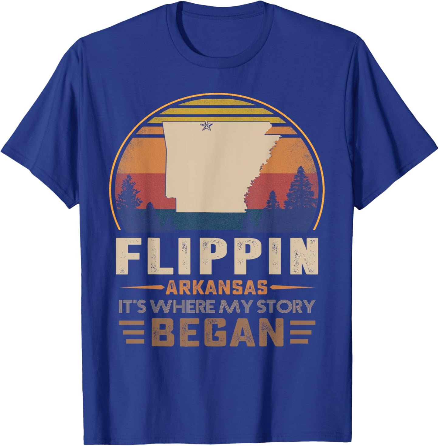 Vintage Flippin Arkansas Hometown My Story Began T-Shirt - T-Shirt | Royal