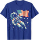 Funny 4th Of July Astronaut USA Patriotic American Flag Kids Men T-Shirt - T-Shirt | Royal