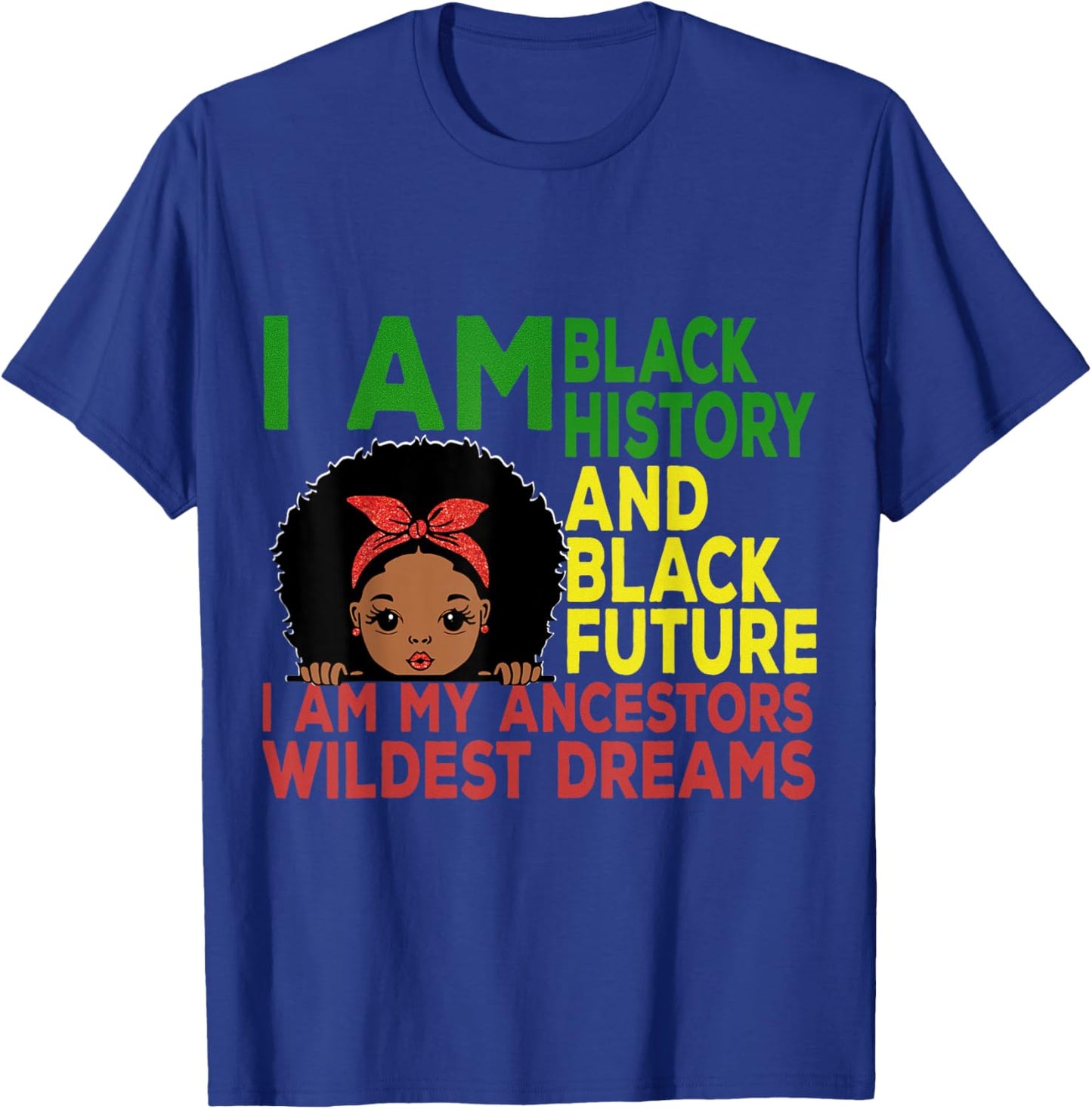 Remembering My Ancestors Celebrate Juneteenth Black Girl Kid T-Shirt - T-Shirt | Royal
