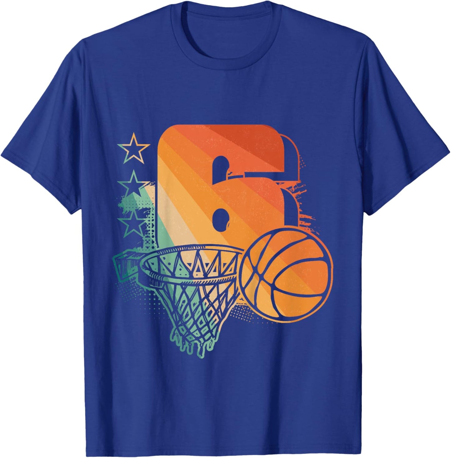 Kids 6th Birthday Boy Basketball Player Basketball 6 Years Old T-Shirt - T-Shirt | Royal