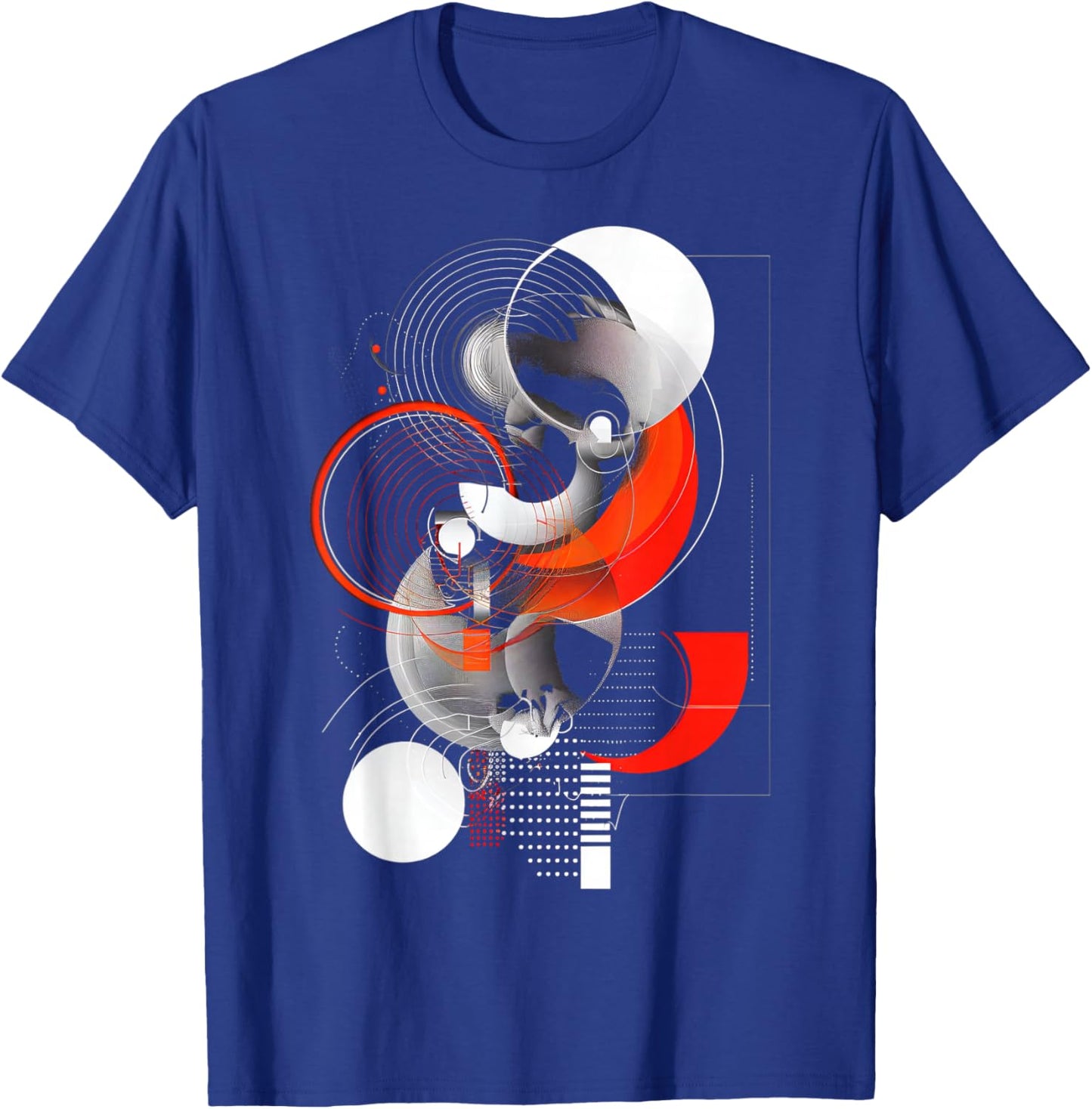 Abstract Red, Black and White Geometric Art T-Shirt - T-Shirt | Royal