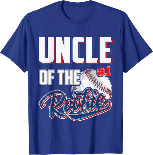 Uncle of Rookie 1 Years old Team 1st Birthday Baseball T-Shirt - T-Shirt | Royal