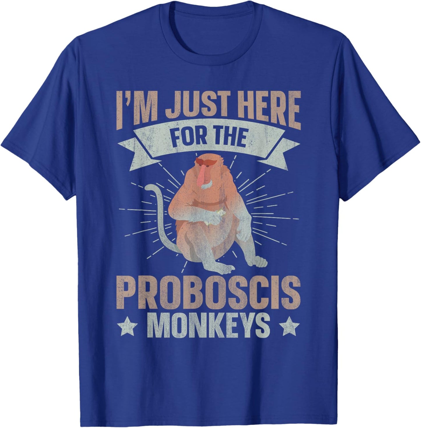 Long Nosed Monkey Design for a Proboscis Monkey Fan T-Shirt - T-Shirt | Royal