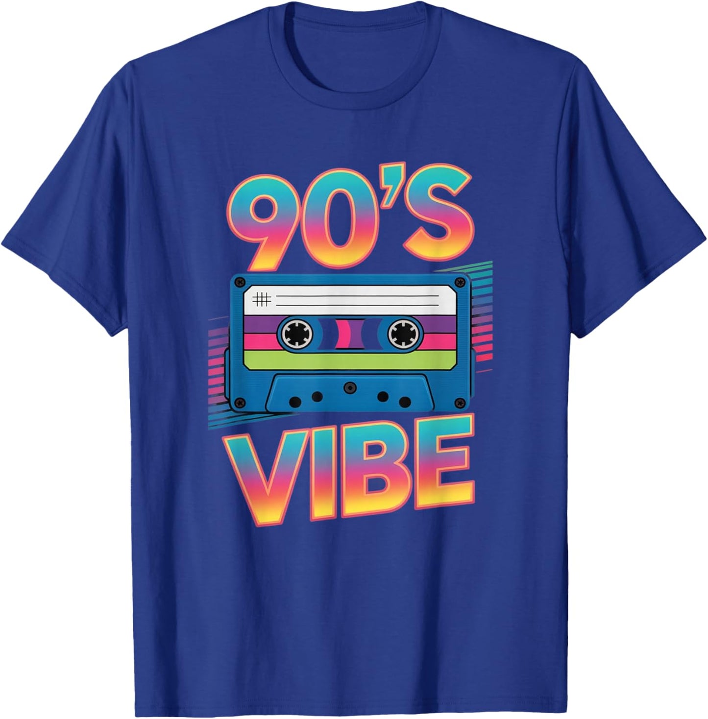 90’s Vibe Retro Cassette Tape Vintage 90s Aesthetic Art T-Shirt - T-Shirt | Royal