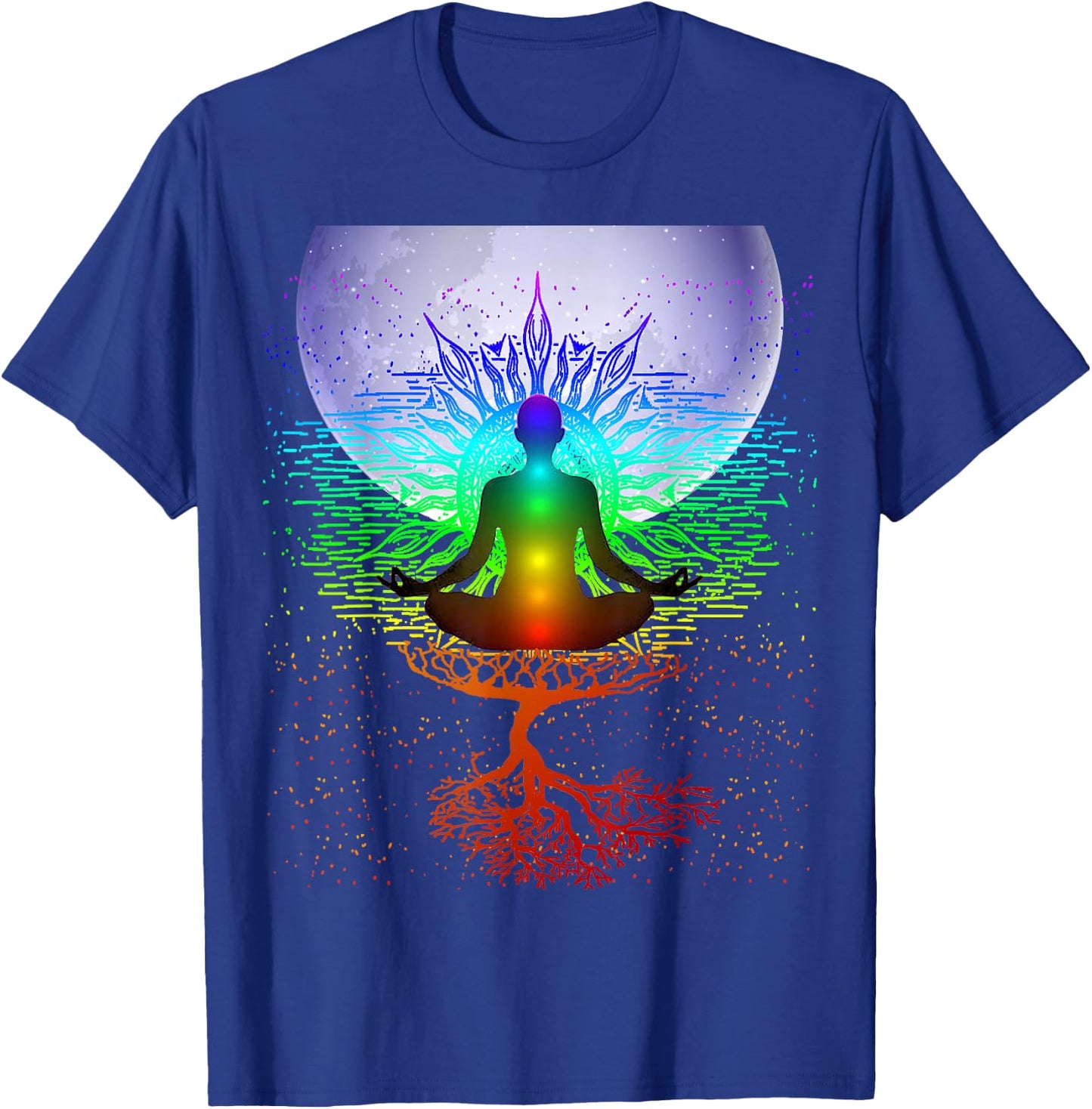 Chakra Meditation Moon Tree of Life T-Shirt - T-Shirt | Royal