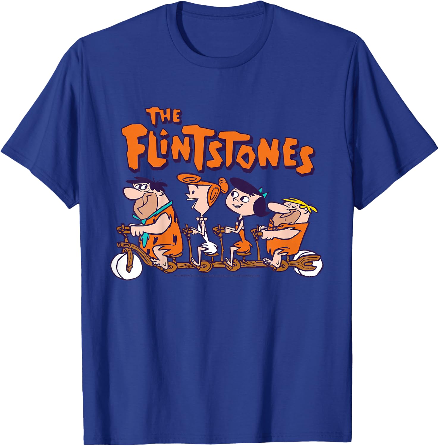 Kids The Flintstones Group Shot Bike Ride T-Shirt - T-Shirt | Royal