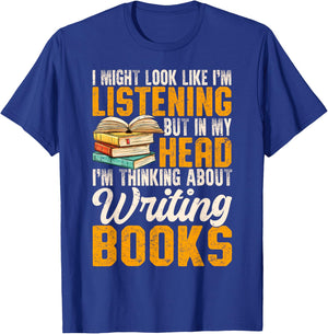 Funny Writer Book Published Author Writers Men Women T-Shirt - T-Shirt | Royal