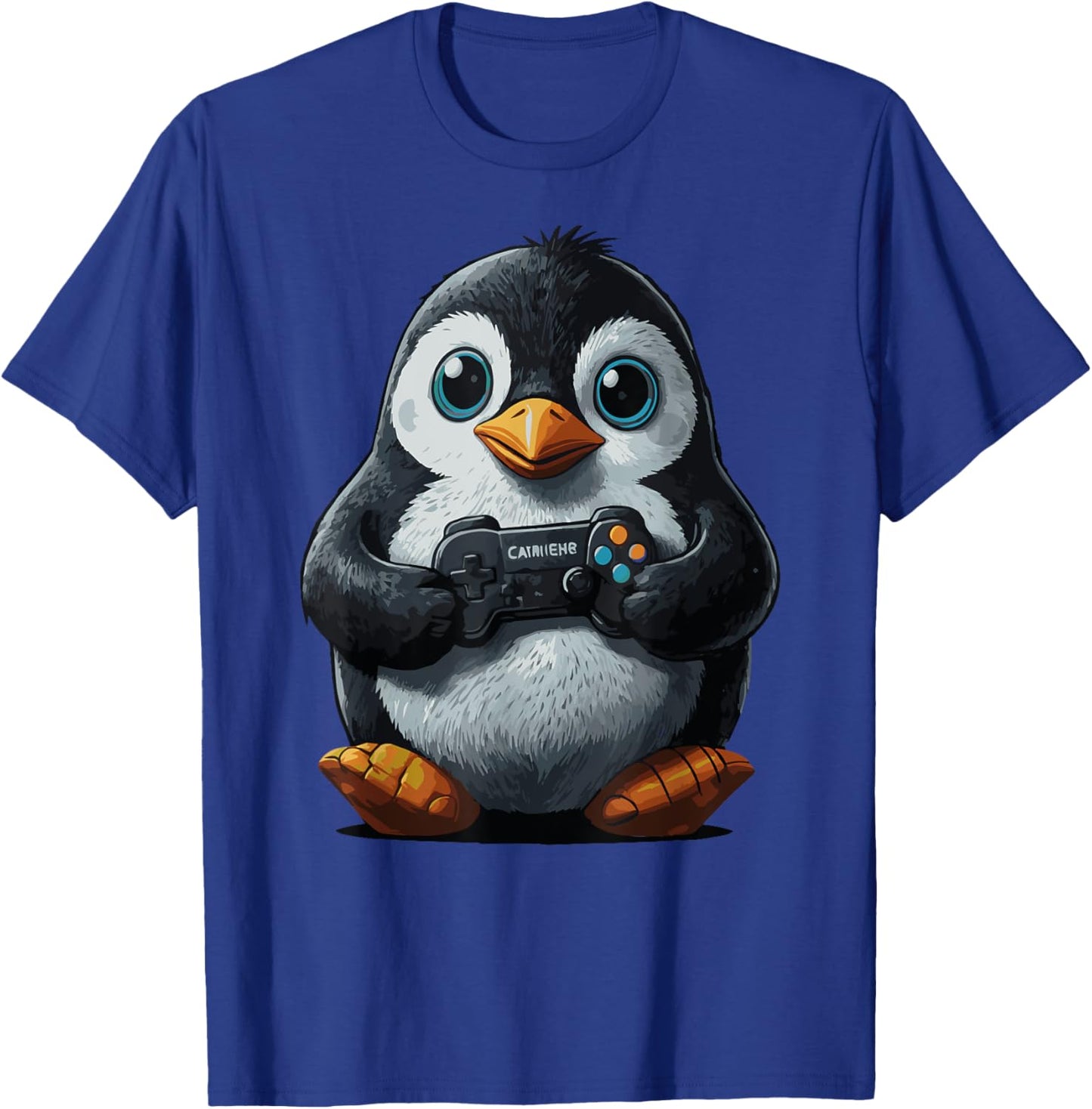Gaming Cute Penguin gamer Penguin Playing Video Games T-Shirt - T-Shirt | Royal