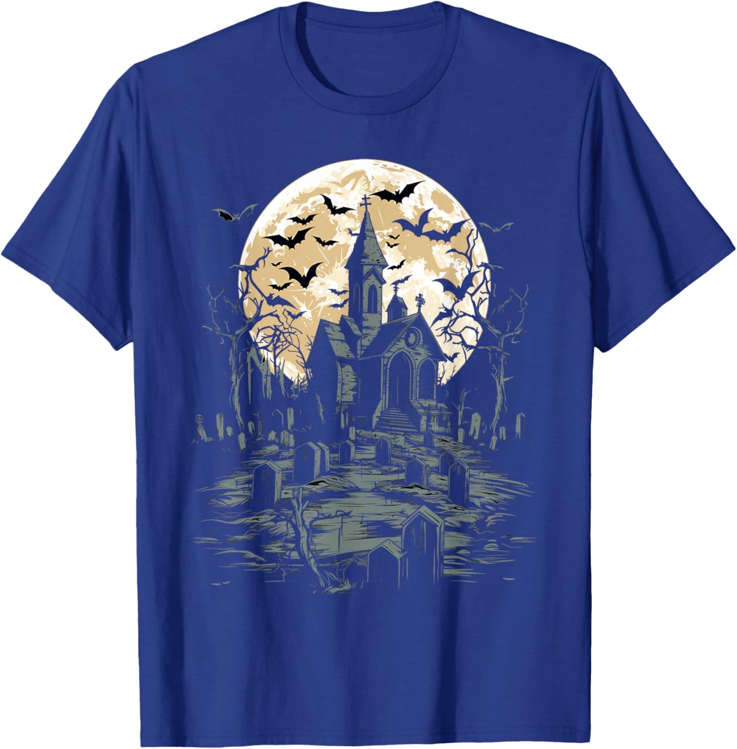 Halloween Spooky Haunted Mansion T-Shirt - T-Shirt | Royal