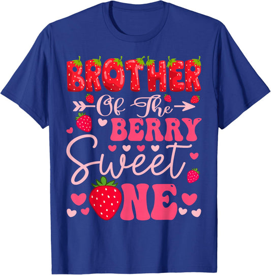 Brother Of The Berry Sweet One Strawberry 1St Birthday Girl T-Shirt - T-Shirt | Royal