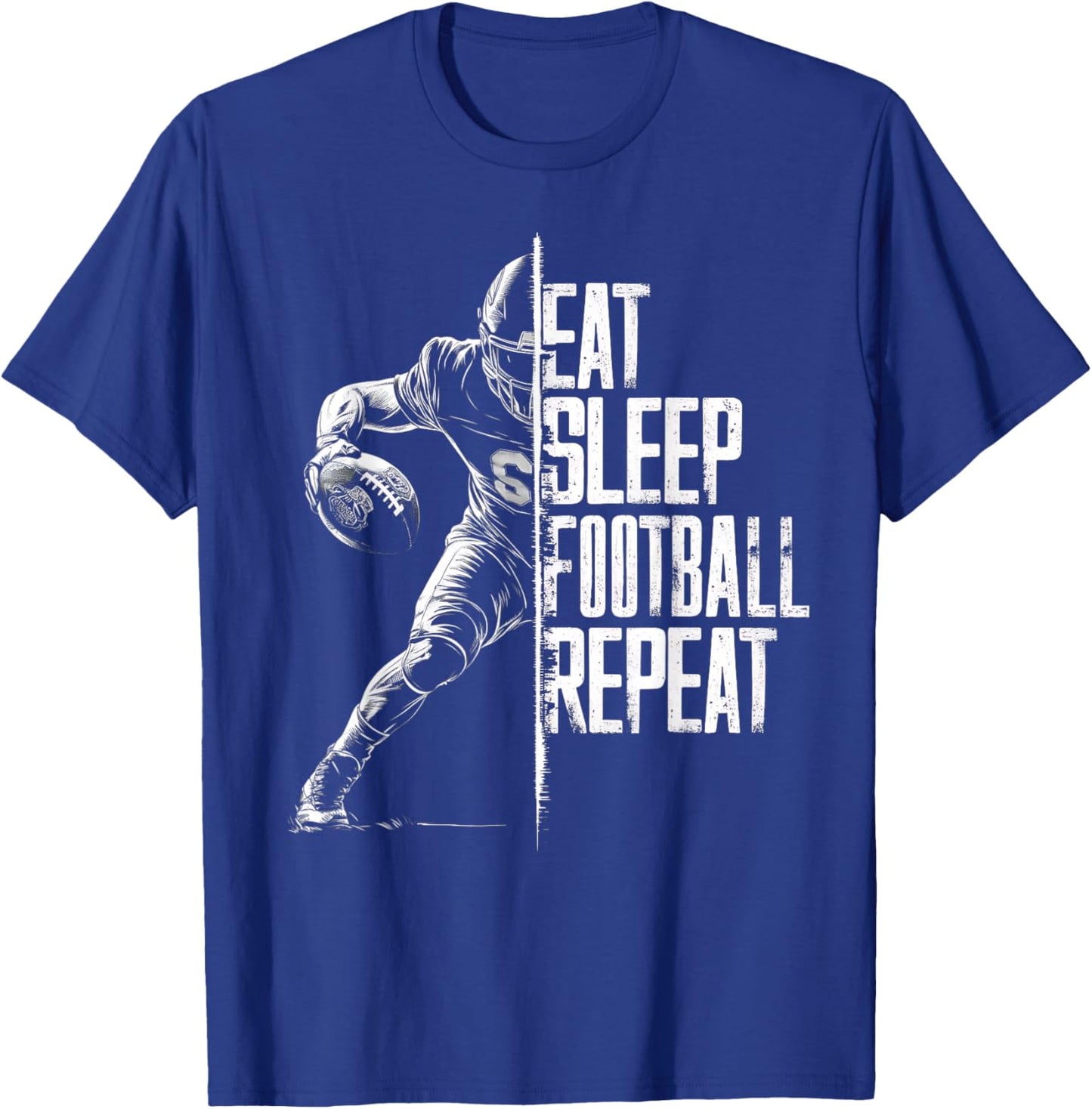 Eat Sleep Football Repeat Football Lovers Youth Kids Boys T-Shirt - T-Shirt | Royal