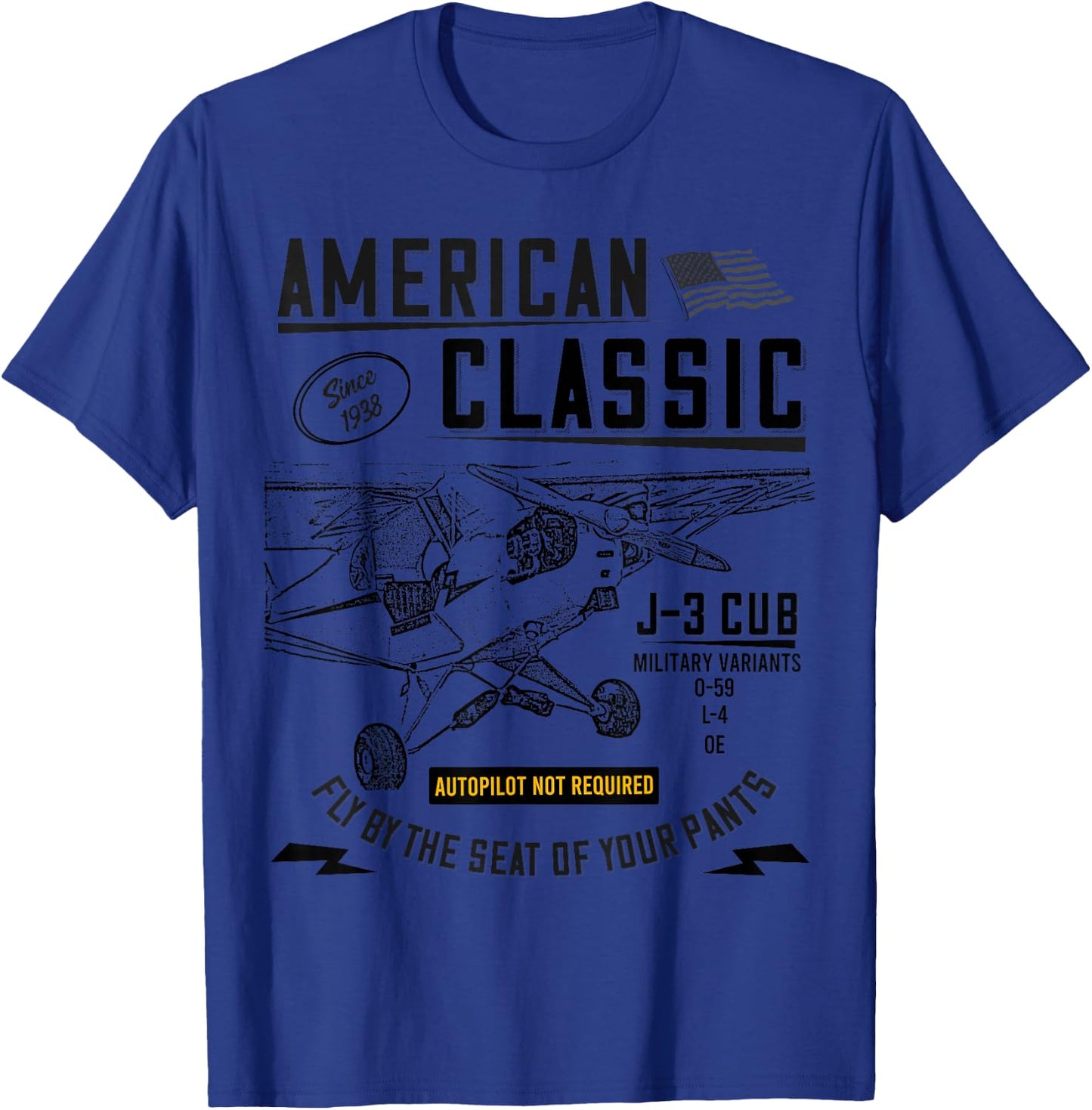 Piper Cub Airplane An American Classic T-Shirt - T-Shirt | Royal