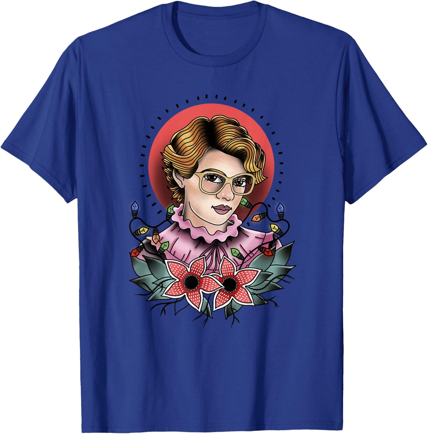 Stranger Things Barb Floral Demogorgon Tattoo Print T-Shirt - T-Shirt | Royal