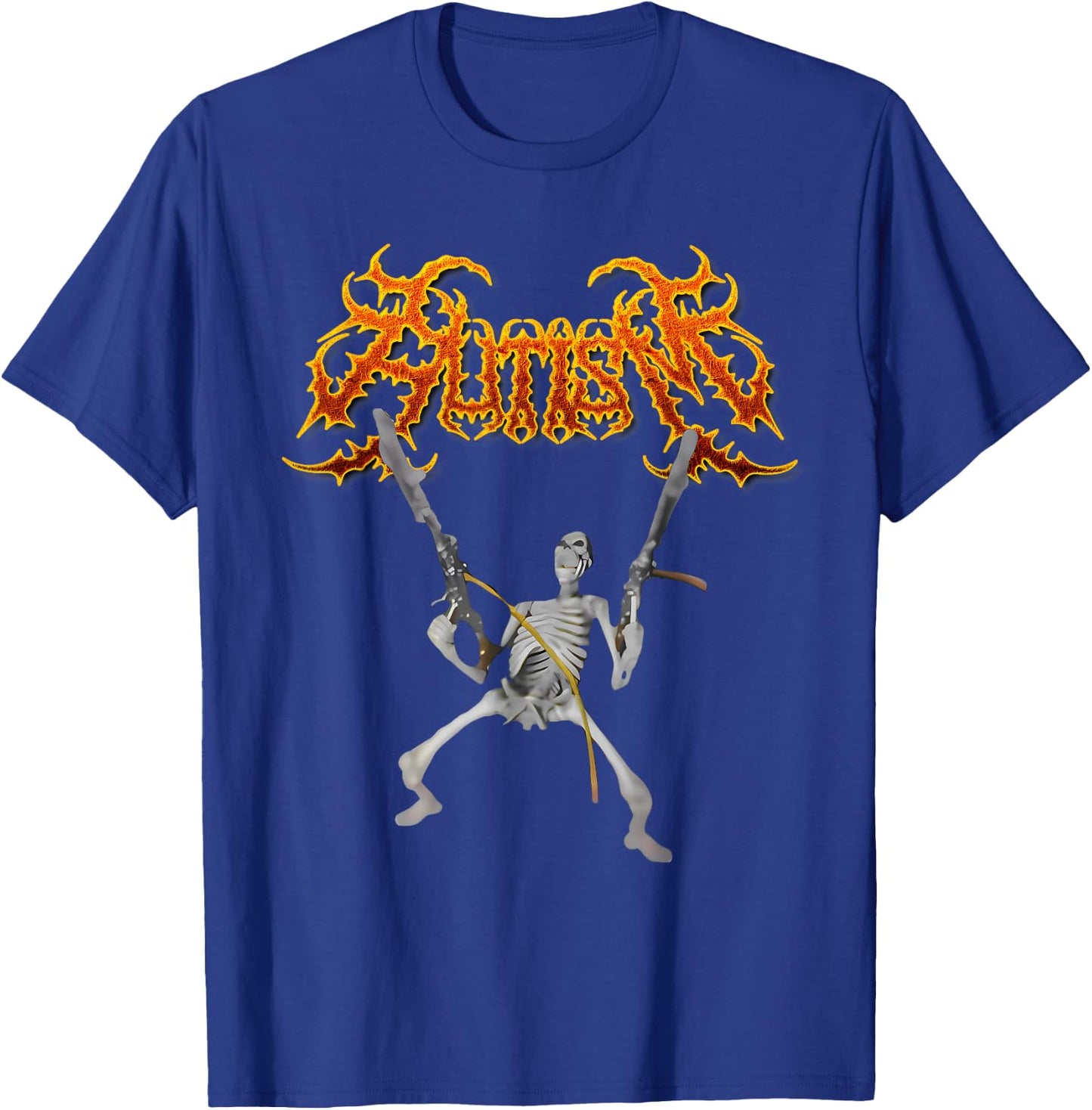 Retro Autism Skeleton Meme Funny Men, Women, Kids, Halloween T-Shirt - T-Shirt | Royal