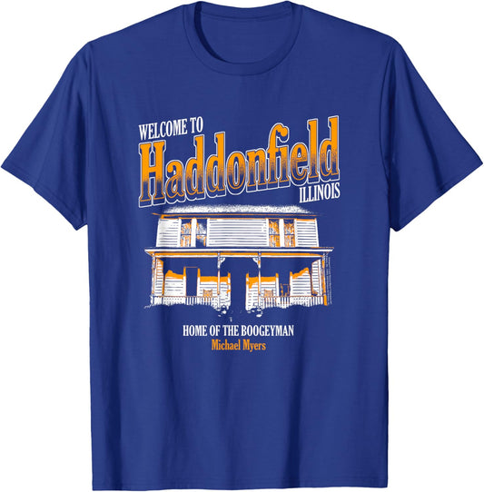 Halloween Welcome to Haddonfield T-Shirt - T-Shirt | Royal